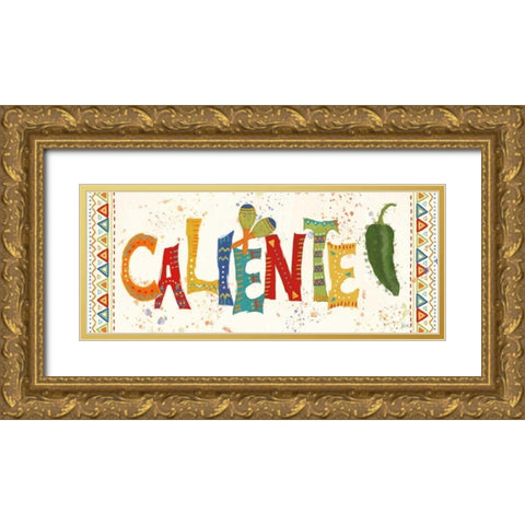 Tex Mex Fiesta X Gold Ornate Wood Framed Art Print with Double Matting by Charron, Veronique