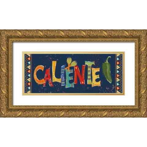 Tex Mex Fiesta X Dark Gold Ornate Wood Framed Art Print with Double Matting by Charron, Veronique