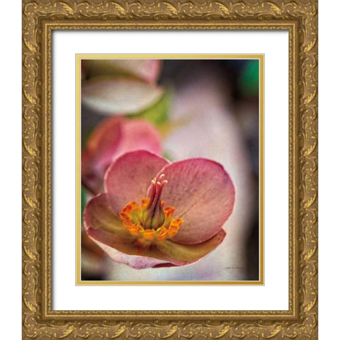 Lenton Rose III Gold Ornate Wood Framed Art Print with Double Matting by Van Swearingen, Debra