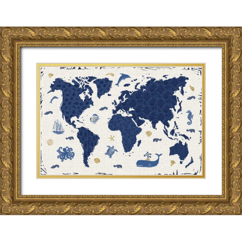 Primitive Sea II Gold Ornate Wood Framed Art Print with Double Matting by Brissonnet, Daphne
