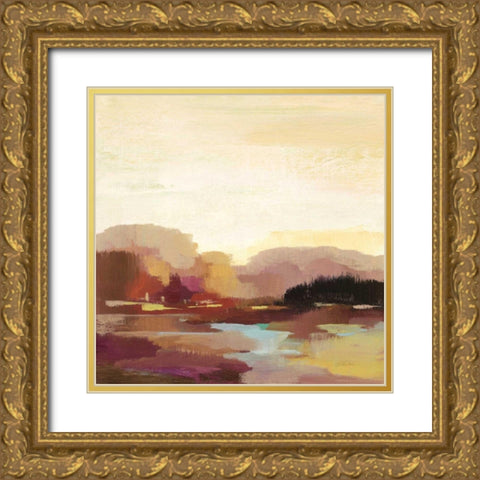 Maroon Landscape Gold Ornate Wood Framed Art Print with Double Matting by Vassileva, Silvia