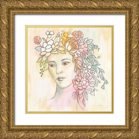 Primavera Gold Ornate Wood Framed Art Print with Double Matting by Vassileva, Silvia