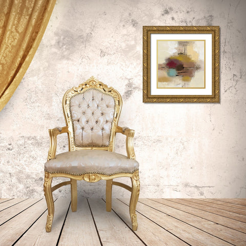 Morello Cherry Abstract I Gold Ornate Wood Framed Art Print with Double Matting by Vassileva, Silvia