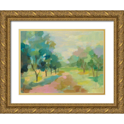 Sunrise Forest Gold Ornate Wood Framed Art Print with Double Matting by Vassileva, Silvia
