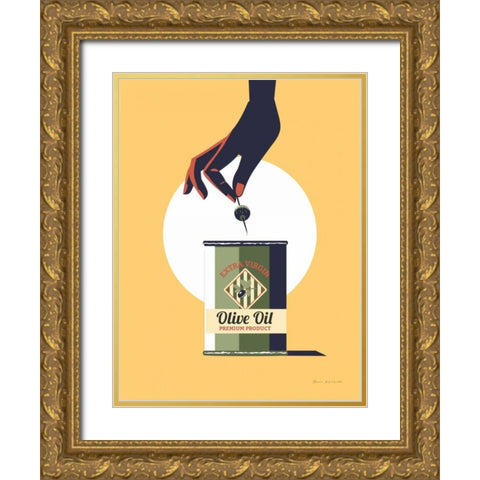 Olive Oil Gold Ornate Wood Framed Art Print with Double Matting by Escalante, Omar