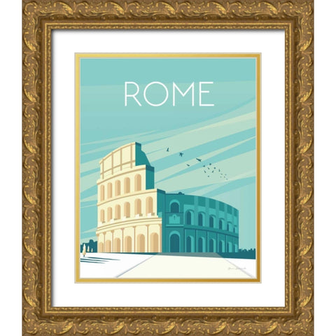 Rome Gold Ornate Wood Framed Art Print with Double Matting by Escalante, Omar