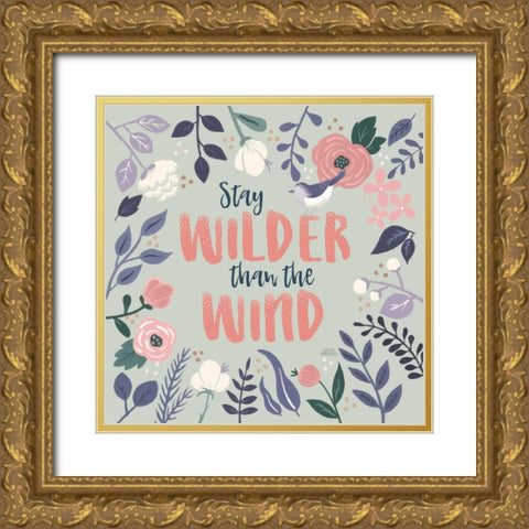 Wildflower Daydreams I Bird Gold Ornate Wood Framed Art Print with Double Matting by Marshall, Laura