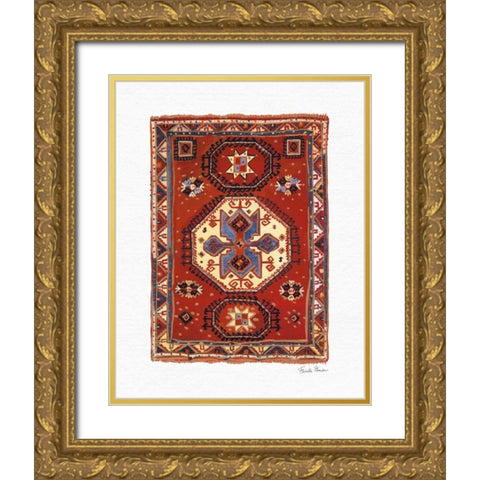 Moroccan Rug I Gold Ornate Wood Framed Art Print with Double Matting by Zaman, Farida