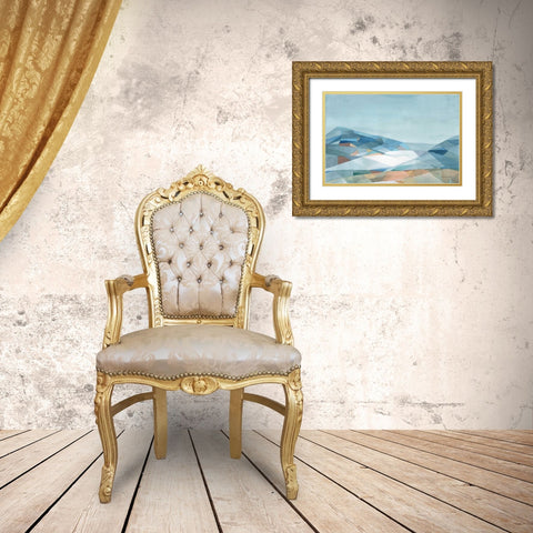 Geometric Mountain Gold Ornate Wood Framed Art Print with Double Matting by Nai, Danhui