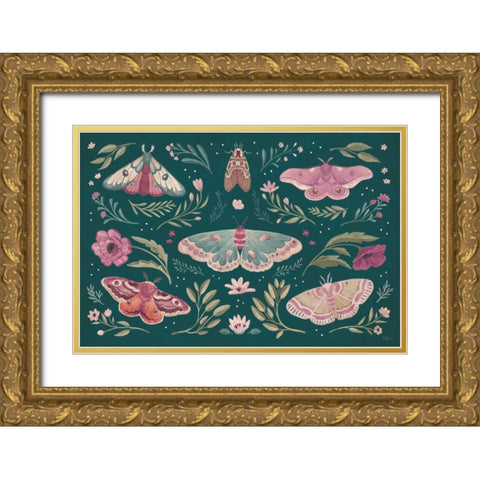 Winged Study I Plum Gold Ornate Wood Framed Art Print with Double Matting by Penner, Janelle