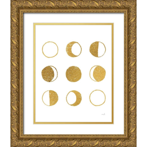 The Moon Phases Gold Ornate Wood Framed Art Print with Double Matting by Hershey, Moira