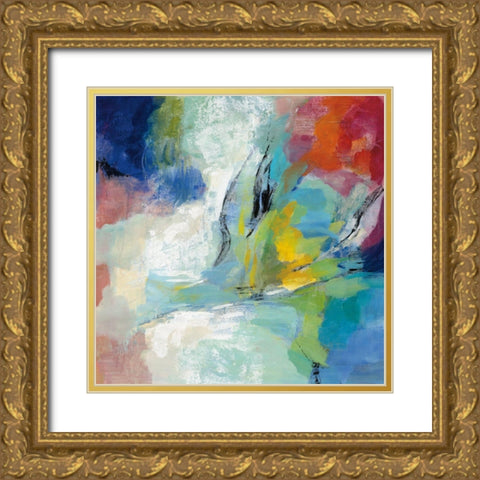 Vibrant Rainbow Gold Ornate Wood Framed Art Print with Double Matting by Vassileva, Silvia