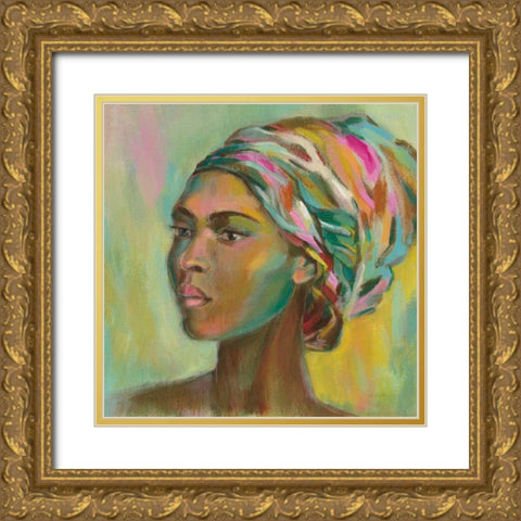 African Woman II Gold Ornate Wood Framed Art Print with Double Matting by Vassileva, Silvia