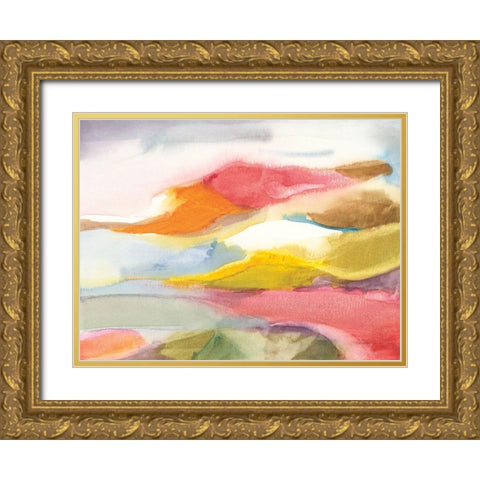 Nirvana Gold Ornate Wood Framed Art Print with Double Matting by Nai, Danhui