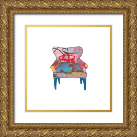 Mod Chairs VIII Gold Ornate Wood Framed Art Print with Double Matting by Prahl, Courtney