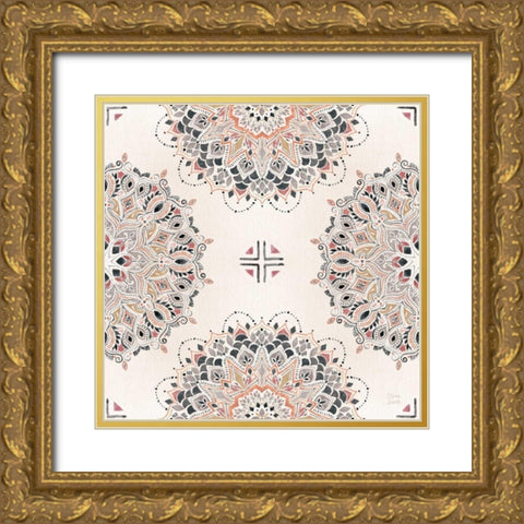 Kasbah Crush Pattern IA Gold Ornate Wood Framed Art Print with Double Matting by June, Dina