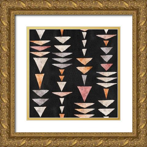 Kasbah Crush Pattern IIB Gold Ornate Wood Framed Art Print with Double Matting by June, Dina