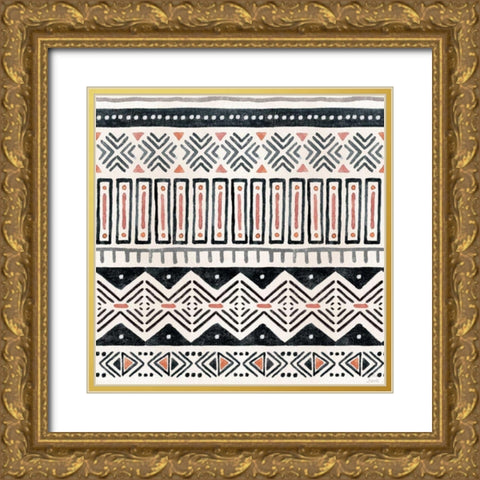 Kasbah Crush Pattern VIII Gold Ornate Wood Framed Art Print with Double Matting by June, Dina