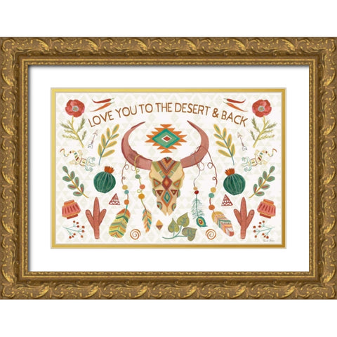 Southwest Vibes I Gold Ornate Wood Framed Art Print with Double Matting by Zaman, Farida