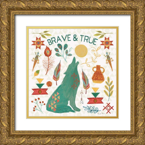 Southwest Vibes II Gold Ornate Wood Framed Art Print with Double Matting by Zaman, Farida