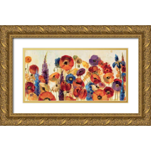Joyful Garden Gold Ornate Wood Framed Art Print with Double Matting by Vassileva, Silvia