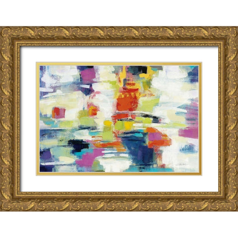 Island Town Bright Gold Ornate Wood Framed Art Print with Double Matting by Vassileva, Silvia