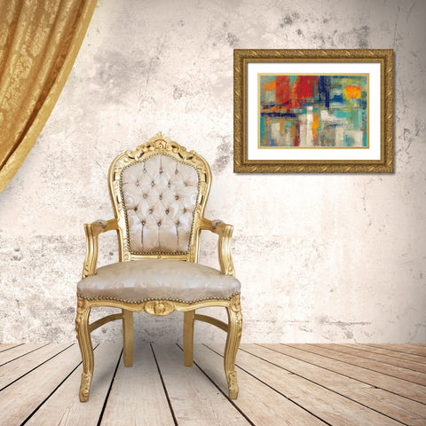 Harbor Sunset Bright Gold Ornate Wood Framed Art Print with Double Matting by Vassileva, Silvia