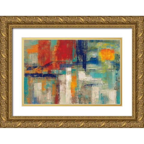 Harbor Sunset Bright Gold Ornate Wood Framed Art Print with Double Matting by Vassileva, Silvia