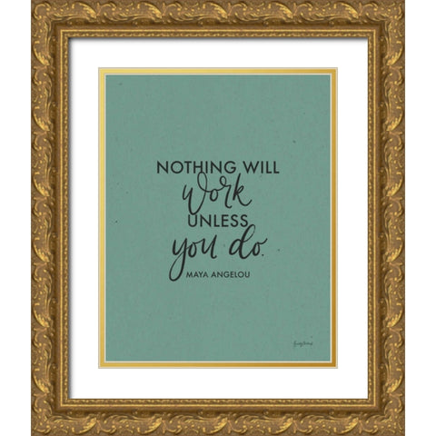 Words of Wisdom II Gold Ornate Wood Framed Art Print with Double Matting by Thorns, Becky