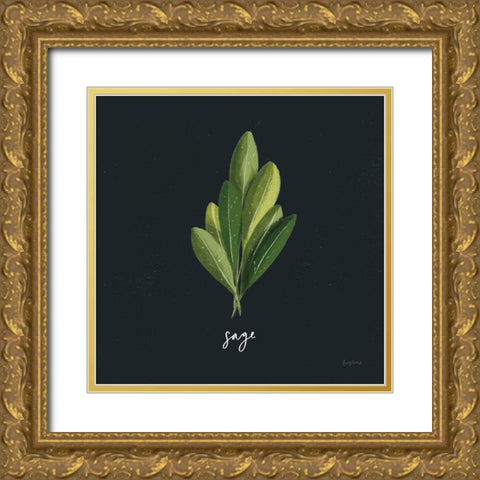 Herbs II Black Gold Ornate Wood Framed Art Print with Double Matting by Thorns, Becky
