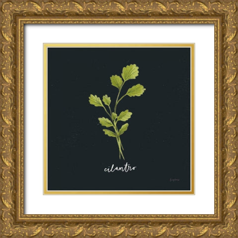 Herbs IV Black Gold Ornate Wood Framed Art Print with Double Matting by Thorns, Becky