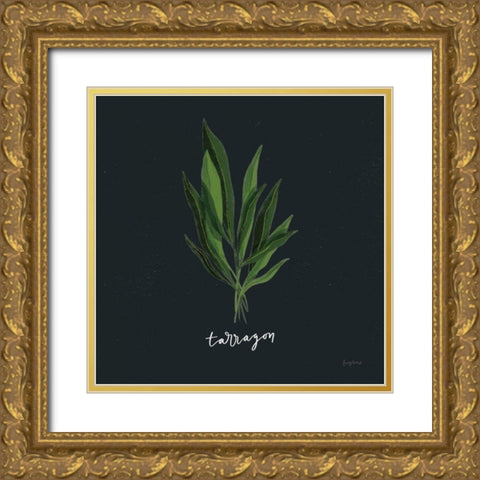 Herbs V Black Gold Ornate Wood Framed Art Print with Double Matting by Thorns, Becky