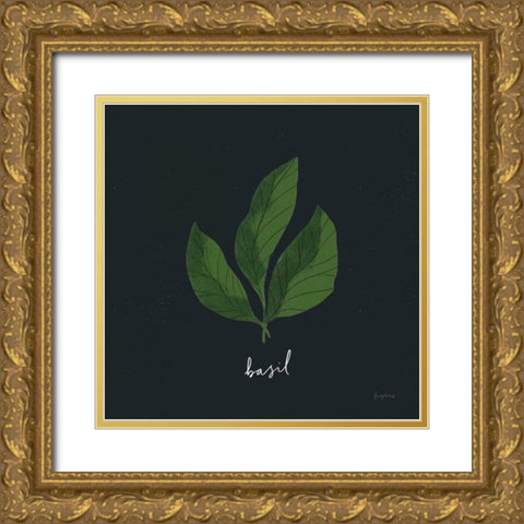 Herbs VI Black Gold Ornate Wood Framed Art Print with Double Matting by Thorns, Becky