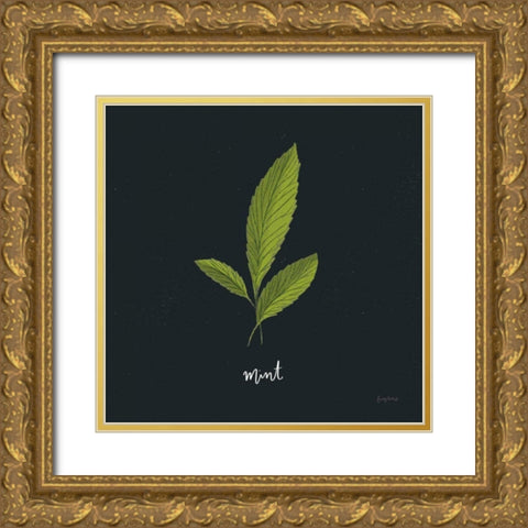 Herbs VII Black Gold Ornate Wood Framed Art Print with Double Matting by Thorns, Becky