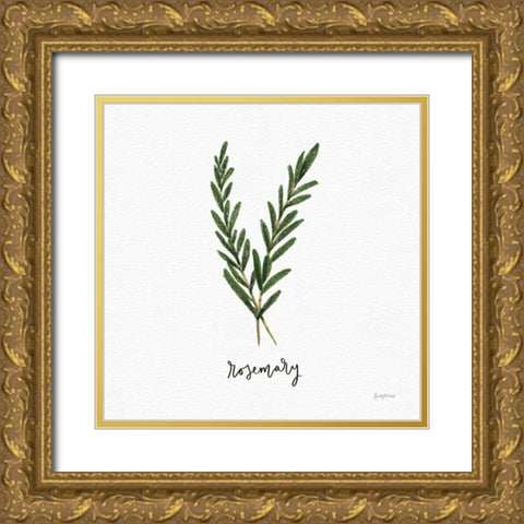 Herbs III White Gold Ornate Wood Framed Art Print with Double Matting by Thorns, Becky