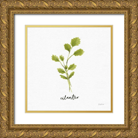 Herbs IV White Gold Ornate Wood Framed Art Print with Double Matting by Thorns, Becky