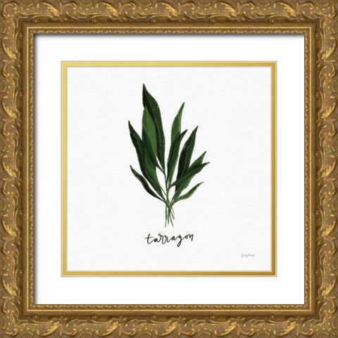 Herbs V White Gold Ornate Wood Framed Art Print with Double Matting by Thorns, Becky