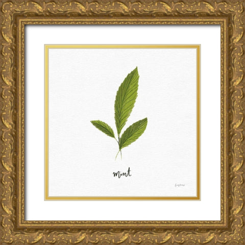 Herbs VII White Gold Ornate Wood Framed Art Print with Double Matting by Thorns, Becky