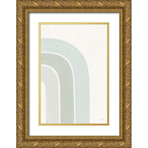 Rainbow Mint I Gold Ornate Wood Framed Art Print with Double Matting by York, Leah