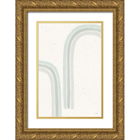 Rainbow Mint II Gold Ornate Wood Framed Art Print with Double Matting by York, Leah