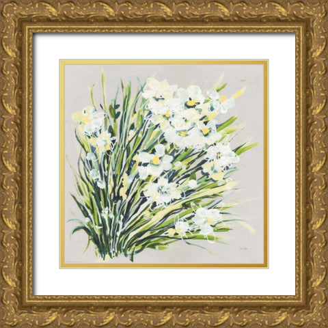 Spring Gray Gold Ornate Wood Framed Art Print with Double Matting by Griggs, Jan