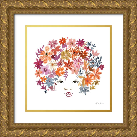 Floral Beauties I Gold Ornate Wood Framed Art Print with Double Matting by Zaman, Farida