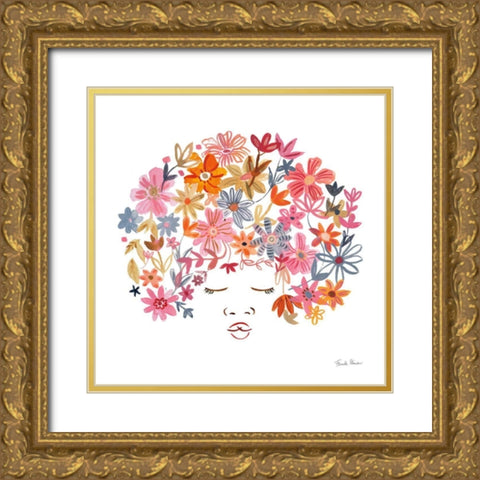 Floral Beauties II Gold Ornate Wood Framed Art Print with Double Matting by Zaman, Farida