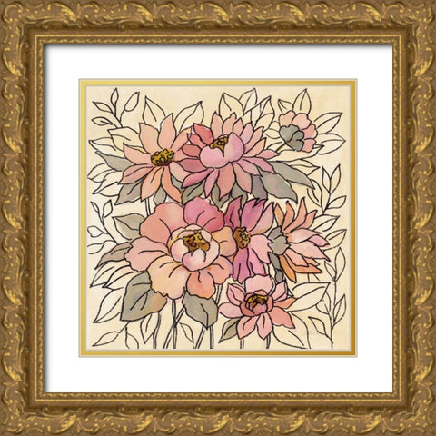 Spring Lace Floral II Gold Ornate Wood Framed Art Print with Double Matting by Vassileva, Silvia
