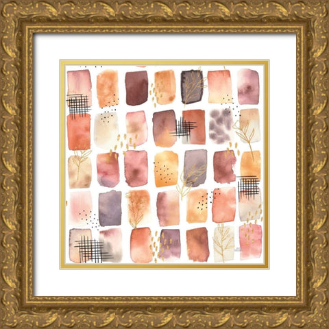 Desert Blooms Pattern XIIA Gold Ornate Wood Framed Art Print with Double Matting by Marshall, Laura