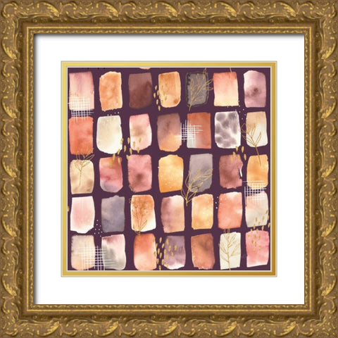 Desert Blooms Pattern XIIB Gold Ornate Wood Framed Art Print with Double Matting by Marshall, Laura
