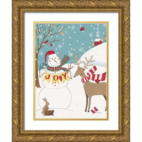 Woodland Christmas V No Dots Gold Ornate Wood Framed Art Print with Double Matting by Tavoletti, Anne