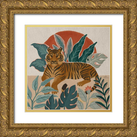 Big Cat Beauty III Gold Ornate Wood Framed Art Print with Double Matting by Penner, Janelle