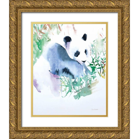Panda Gold Ornate Wood Framed Art Print with Double Matting by Valle, Aimee Del