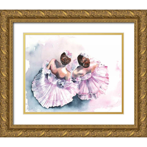 Ballet III Gold Ornate Wood Framed Art Print with Double Matting by Valle, Aimee Del